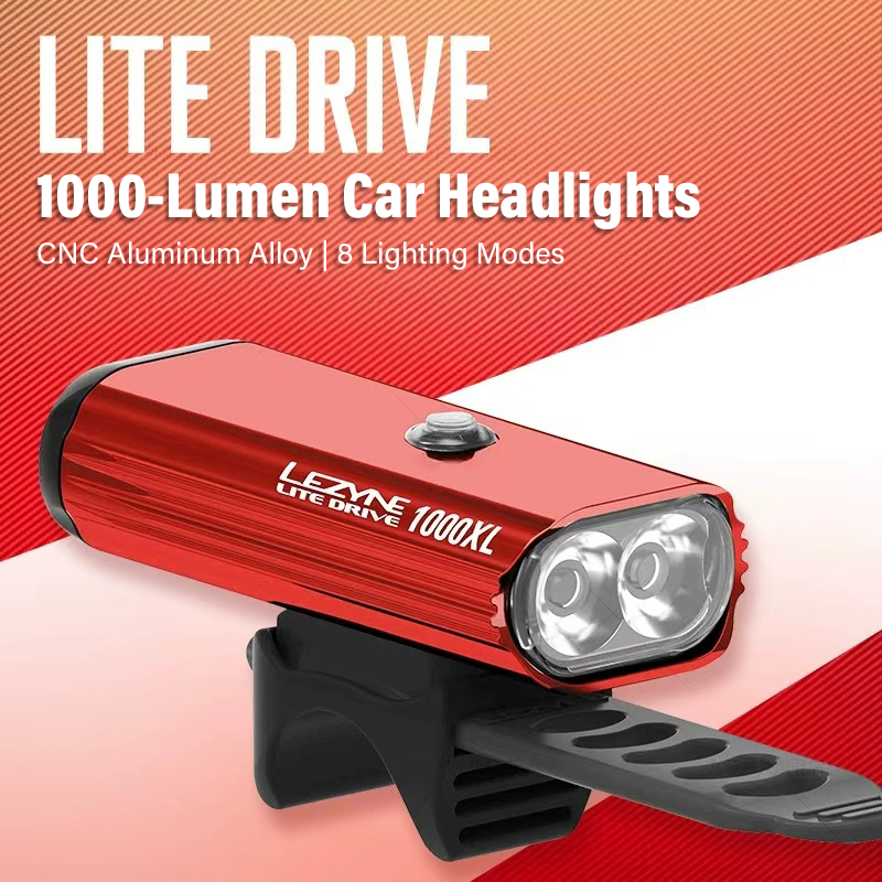 Rechargeable Bicycle Headlight 1000 Lumen - LEZYNE 1000 Lumen fietslamp - Aluminiumlegering