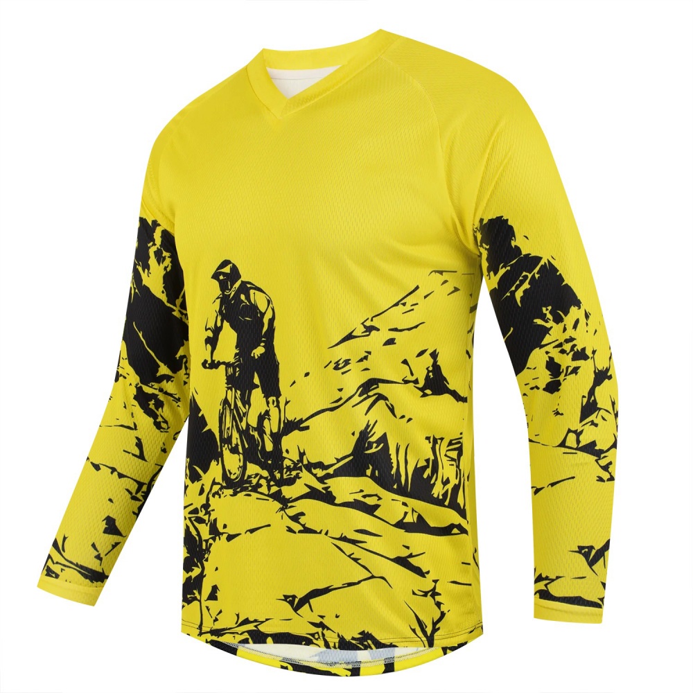Cycling - Herensportshirt met lange mouwen, outdoor mountainbike