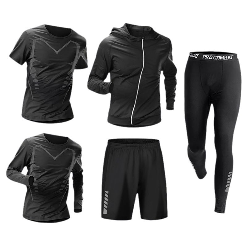 Cycling - Vijfdelige sportset voor heren: hoodie, jas,