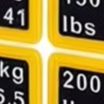 Fitness Equipment - 2 stuks gele gewichtsstickers met nummer