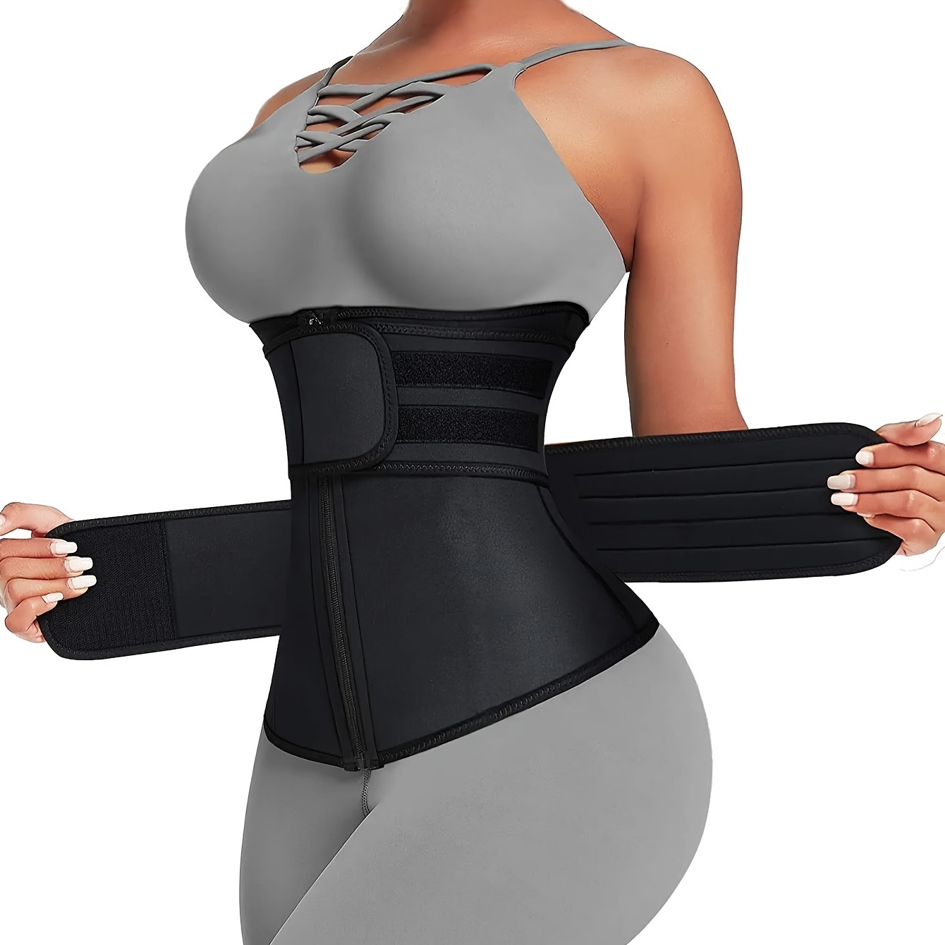 Sweat Waist Trainer Belt Neoprene - Dames tailletrainer riem met dubbele band