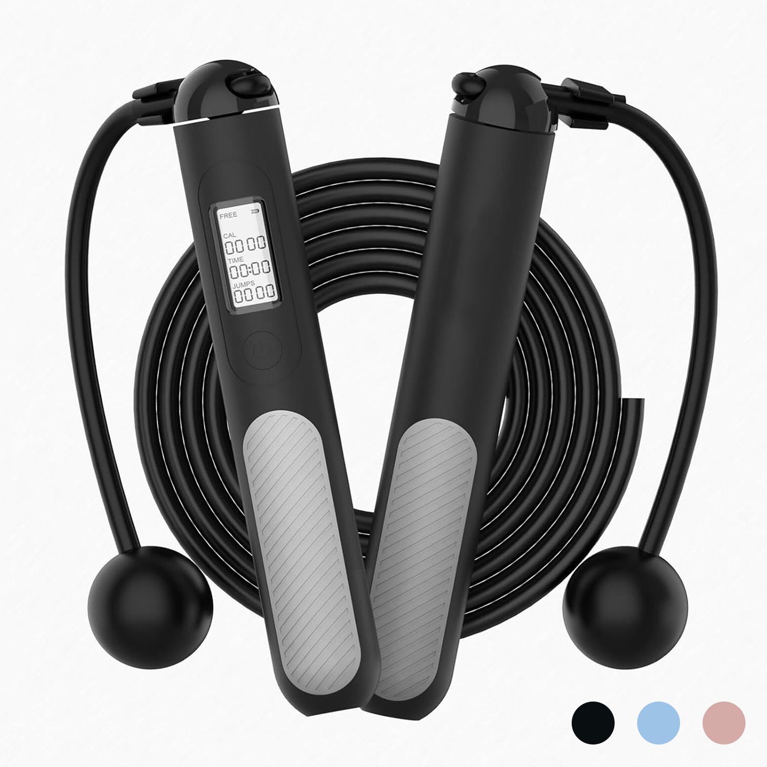 Smart Jump Rope Digital Counter - 2-in-1 slim digitaal gewogen springtouw met