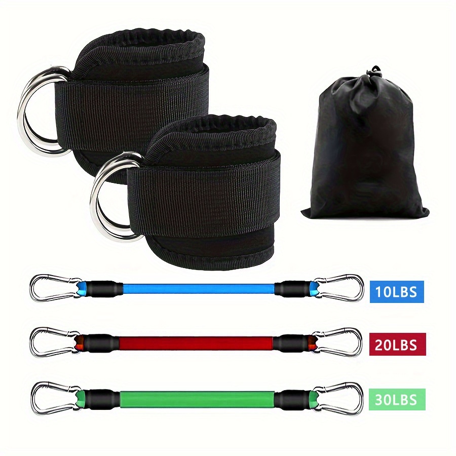 Pilates Bar Kit With Resistance Bands - 5 stuks enkelweerstandsbanden, enkelweerstandsbanden met enkelbandjes,