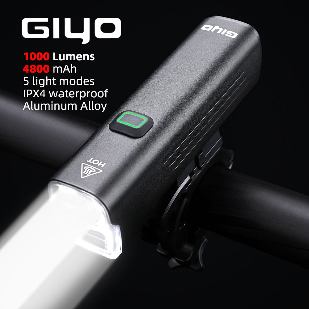 Rechargeable Bicycle Headlight 1000 Lumen - GIYO 1000 Lumen Fietslicht USB Oplaadbaar