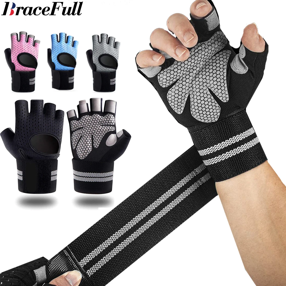 Wrist Wraps Weightlifting Support - 1 paar halve vinger gym fitnesshandschoenen