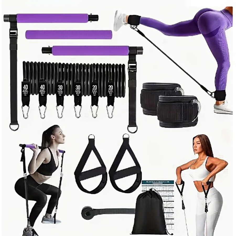 180 lbs weerstandsbanden met v - Pilates Bar Kit With Resistance Bands recensie en prijs