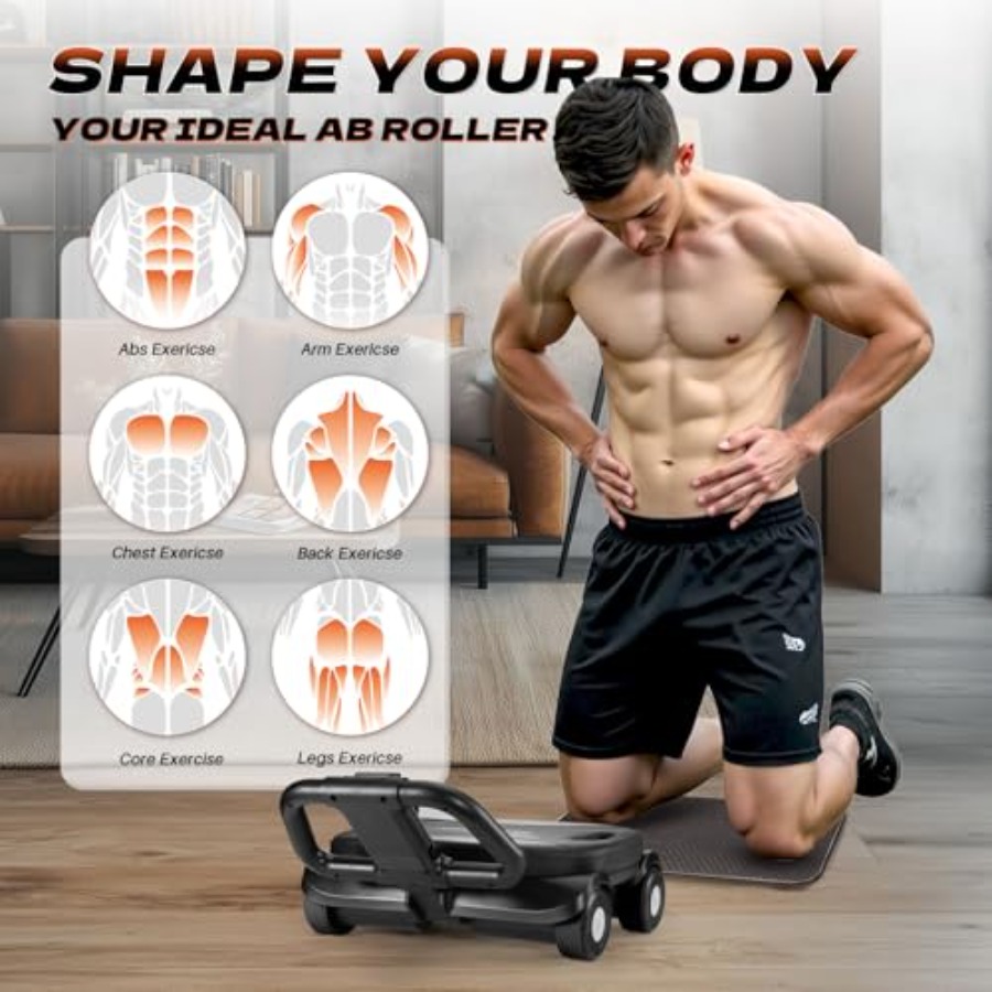 Ab Roller Wheel voor thuisgym  - Ab Roller Wheel With Elbow Support recensie en prijs